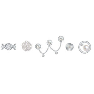 Crocs Egy&eacute;b Silver and Pearl 5 Pack